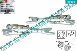 Саморегулируемый механизм / распорная планка задних тормозных колодок / механизм ручного тормоза ( трещетка ) 1шт. Fiat / ФИАТ DOBLO 2000-2005 / ДОБЛО 00-05 1.6 16V (1596 куб.см.)