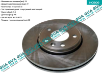 Гальмівний диск вентильований передній Opel / ОПЕЛЬ VIVARO 2000-2014 / ВІВАРО 00-14 2.0 (1998 куб.см)