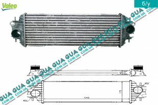 Радиатор интеркулера Opel / ОПЕЛЬ VIVARO 2000-2014 / ВІВАРО 00-14 1.9DCI (1870 куб.см.)