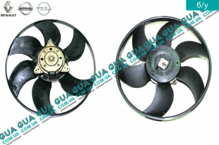 Вентилятор основного радиатора с моторчиком D383 лопастей 6 Opel / ОПЕЛЬ MOVANO 1998-2003 / МОВАНО 98-03 2.2DCI (2188 куб.см.)