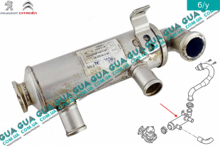 Радиатор / охладитель рециркуляции ОГ ( системы EGR / ЕГР ) Peugeot / ПЕЖО 1007 2005- 1.4HDI (1398 куб.см.)