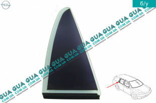 Стекло правое треугольное задней двери универсал ( форточка ) Opel / ОПЕЛЬ ASTRA G 1998-2005 / АСТРА Ж 98-05 1.2 16V (1199 куб. см.)