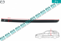 Молдинг задніх лівих дверей (листя, накладка декоративна) Mazda / МАЗДА 323 F 1998-2004 1.5 16V (1498 куб.см. )