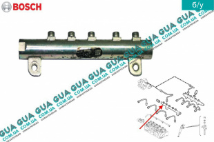 Топливная рейка / Рампа / распределительный трубопровод / Common Rail Fiat / ФИАТ DOBLO 2000-2005 / ДОБЛО 00-05 1.9JTD (1910 куб.см.)