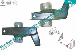Кронштейн крепления переднего крыла левый Vauxhal / ВОКСХОЛ VIVARO 2000- 2.0DCI (1995 куб.см.)