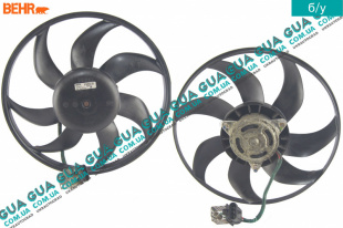 Вентилятор основного радиатора с моторчиком D390 лопастей 7 Opel / ОПЕЛЬ COMBO 2001-2012 / КОМБО 01-12 1.7DTI (1686 куб.см.)