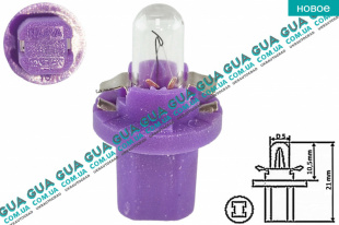 Лампа / лампочка 12V 0.4W BX8.5d ( фиолетовая ) в панель приборов Citroen / СИТРОЭН XSARA BREAK / КСАРА 1.8i (1761 куб.см.)