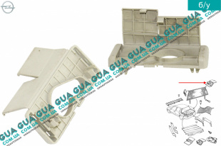 Фиксатор, крышка, верхнее крепление ограничительной сетки правое ( универсал ) Opel / ОПЕЛЬ OMEGA B 2000-2003 / ОМЕГА Б 00-04 2.0i (1998 куб.см. )