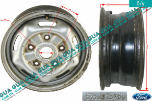 Диск колесный R16 металлический ( стальной / железный ) Ford / ФОРД TRANSIT 2006- / ТРАНЗИТ 06- 2.4TDCI (2402 куб.см)