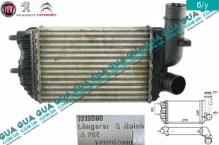 Радиатор интеркулера Fiat / ФИАТ DUCATO 230 1994-2002 / ДУКАТО 230 1.9TD (1929 куб.см.)