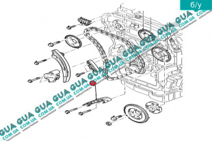 Направляющая цепи привода распредвала ( Планка Направляющая цепи ГРМ ) Ford / ФОРД TRANSIT 2000-2006 / ТРАНЗИТ 00-06 2.0DI (1998куб.см.)