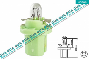 Лампа / лампочка  12V 2W BX8.5d ( PBX5 ) в панель приборов ( зеленая ) Acura / АКУРА RLX Sedan 3.5 V6 Hybrid