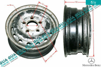 Диск колесный R15 6Jx15H2 металлический ( стальной / железный ) Mercedes / МЕРСЕДЕС SPRINTER 2000-2006 / СПРИНТЕР 00-06 2.7CDI (2685 куб.см.)