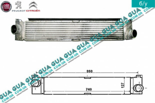Радиатор интеркулера Fiat / ФІАТ DUCATO 250 2006- / ДУКАТО 250 2.2HDI (2198 куб.см.)