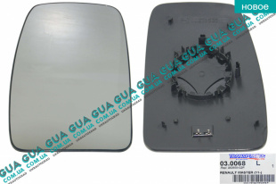 Вкладыш зеркала заднего вида левый с подогревом Nissan / НІССАН NV400 (Interstar) 2011- / НВ400 (ІНТЕРСТАР) 2.3 DCI (2298 куб.см.)