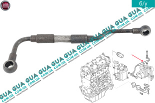 Трубка подачи масла на турбину Fiat / ФІАТ IDEA / АЙДІА 1.3JTD (1248 куб.см.)