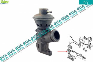 Клапан возврата ОГ / Клапан рециркуляции выхлопных газов / Клапан EGR / ЕГР Citroen / СИТРОЭН JUMPY II 2004-2006 / ДЖАМПИ 2 2.0HDI (1997куб.см.)