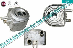 Масляный радиатор ( масляный охладитель / теплообменник ) алюминий Fiat / ФИАТ SCUDO 220 2004-2006 / СКУДО 220 04-06 2.0v16 HDI (1997куб.см.)