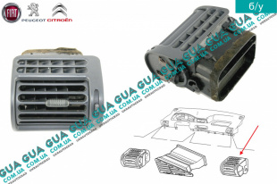 Дефлектор / воздушная заслонка обдува кабины правая Fiat / ФИАТ SCUDO 220 1995-2004 / СКУДО 220 95-04 1.9D (1905 куб.см.)
