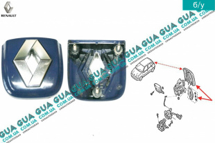 Накладка кнопки отрытия крышки багажника ( логотип / значок / эмблема )  Renault / РЕНО CLIO II / КЛІО 2 2.0 16V (1998 куб.см.)