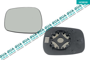 Вкладыш зеркала заднего вида левый / правый без подогревом с 2003  Renault / РЕНО KANGOO EXPRESS / КЕНГУ ЕКСПРЕС 1.9DCI (1870 куб.см.)