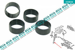Уплотнительное кольцо форсунки ( прокладка 21,5x10 мм 1шт ) Citroen / СИТРОЭН C4 / С4 1.4HDI (1398 куб.см.)