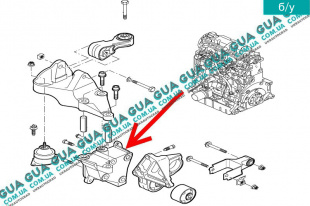 Кронштейн /опора двигателя ( подушки правой верхней ) Fiat / ФИАТ SCUDO 220 2004-2006 / СКУДО 220 04-06 2.0v16 HDI (1997куб.см.)