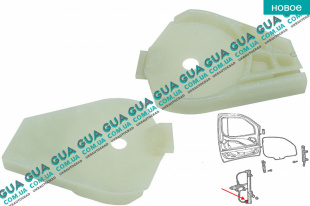 Планка стеклоподъемника направляющего ролика нижняя правая Fiat / ФИАТ DOBLO 2000-2005 / ДОБЛО 00-05 1.9D (1910 куб.см.)