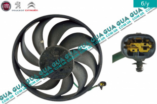 Вентилятор основного радиатора с моторчиком D395 лопастей 9 Citroen / СИТРОЭН XSARA / КСАРА 1.4HDI (1398 куб.см.)