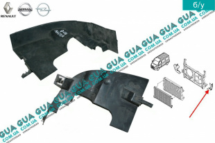 Дефлектор / диффузор радиатора левый ( с 2003 года ) Opel / ОПЕЛЬ MOVANO 2003-2010 / МОВАНО 03-10 2.5DCI (2463 куб.см.)