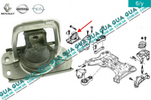 Подушка ( опора ) двигателя правая Opel / ОПЕЛЬ VIVARO 2000-2014 / ВІВАРО 00-14 2.0 (1998 куб.см)