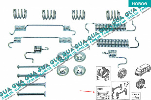 Ремкомплект барабанных колодок / комплект возвратных пружин тормозного механизма  D280x65 ( система BENDIX ) Opel / ОПЕЛЬ MOVANO 2003-2010 / МОВАНО 03-10 2.5DCI (2463 куб.см.)