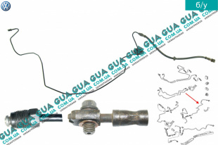 Тормозная трубка правая ( от тормозного шланга к суппорту ) VW / ВОЛЬКС ВАГЕН GOLF IV 1997-2006 / ГОЛЬФ 4 97-06 1.6 16V (1595 куб.см.)
