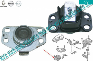 Подушка ( опора ) двигателя правая Renault / РЕНО KANGOO 1997-2007 / КАНГУ 97-07 1.9D (1870 куб.см.)