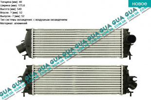 Радиатор интеркулера с 06- Renault / РЕНО TRAFIC 2006- / ТРАФІК 06- 2.0DCI (1995 куб.см.)