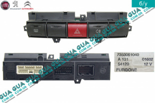 Блок кнопок ( кнопка аварийной сигнализации ) Fiat / ФІАТ DUCATO 244 2002-2006 / ДУКАТО 244 2.3JTD (2286 куб.см.)