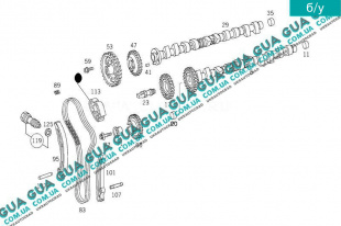 Успокоитель цепи привода распредвала ( Планка успокоителя цепи ГРМ ) Mercedes / МЕРСЕДЕС CLK-CLASS 1997-2010 / СЛК-КЛАС 220 CDI (2148 куб.см.)