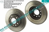 Гальмівний диск передній D 280 мм Opel / ОПЕЛЬ ASTRA H 2004-2014 / АСТРА 04-14 1.3 CDTI (1248 куб. см.)