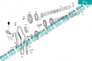 Натяжитель цепи привода распредвала ( болт / винт Натяжитель цепи ГРМ ) Mercedes / МЕРСЕДЕС VIANO 2003- / ВІАНО 03- CDI 2.2 (2148 куб.см.)