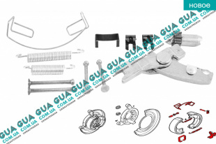Ремкомплект колодок тормозных стояночного тормоза ( механизм ручника ) одна сторона Iveco / ІВЕКО DAILY III 1999-2006 / ДЕЙЛІ Е3 99-06 2.8TD (2798 куб.см.)