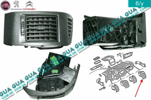 Дефлектор / воздушная заслонка обдува кабины правая  Fiat / ФИАТ DUCATO 250 2006- / ДУКАТО 250 3.0JTD (2999 куб.см.)