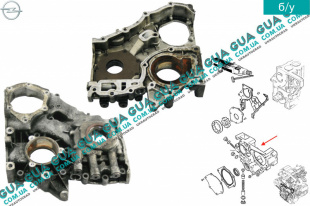 Передняя крышка двигателя ( масляний насос ) Opel / ОПЕЛЬ ASTRA G 1998-2005 / АСТРА Ж 98-05 2.0DI (1995 куб. см.)