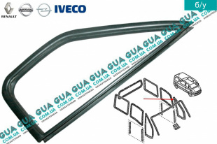 Уплотнитель левого треугольного стекла двери ( форточка ) Iveco / ІВЕКО DAILY IV 2006-2011 / ДЕЙЛІ Е4 06- 3.0HPT (2998 куб.см.)