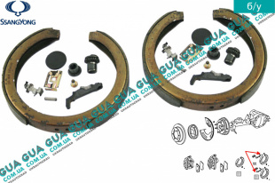 Колодки тормозные стояночного тормоза ( тормозной механизм ручника ) SsangYong / САНГЙОНГ ACTYON 2.0XDI (1998 куб.см.)