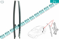 Направляюче скла задніх дверей ( права / універсал) Opel / ОПЕЛЬ ZAFIRA A 1999-2006 / ЗАФІРА А 99-06 2.0DI V16 (1995 куб. см.)