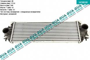 Радиатор интеркулера Renault / РЕНО TRAFIC 2000-2006 / ТРАФІК 00-06 1.9DCI (1870 куб.см.)