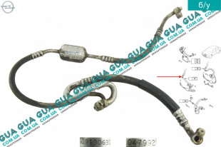 Трубка / патрубок кондиционера от компрессора ( шланг ) Opel / ОПЕЛЬ ASTRA G 1998-2005 / АСТРА Ж 98-05 2.2DTI (2172 куб. см.)