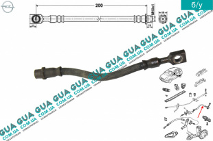 Шланг / трубка тормозной системы задний L200 Opel / ОПЕЛЬ ASTRA G 1998-2005 / АСТРА Ж 98-05 1.6 ( 1598 куб.см. )