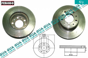 Тормозной диск вентилируемый передний R15 D280 Fiat / ФИАТ DUCATO 244 2002-2006 / ДУКАТО 244 2.3JTD (2286 куб.см.)