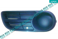 Накладка декоративная / молдинг / листва переднего бампера левая ( вставка без противотуманок ) решетка Skoda / ШКОДА FABIA 2000-2008 1.4TDI (1422 куб.см.)